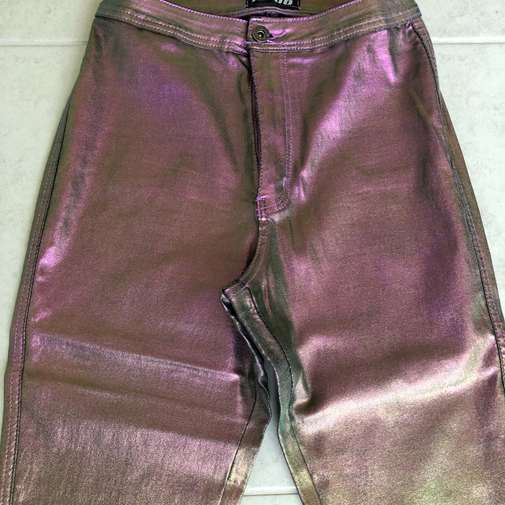 Purple Skinny Jeans with Iridescent Finish